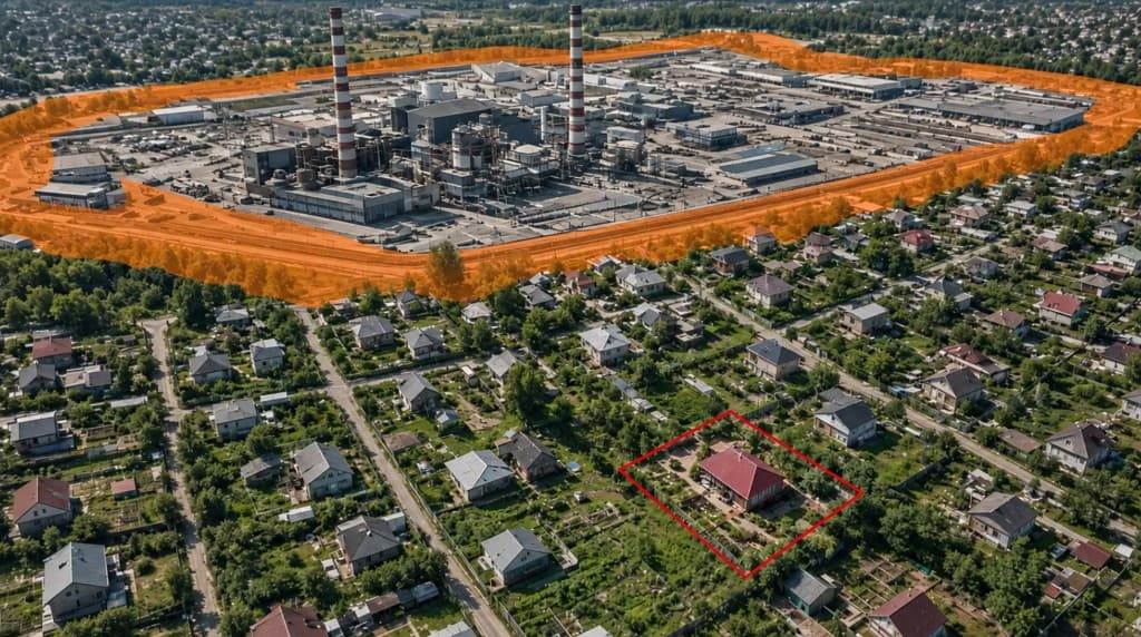 Санитарно-защитная зона завода накрывает соседний земельный участок