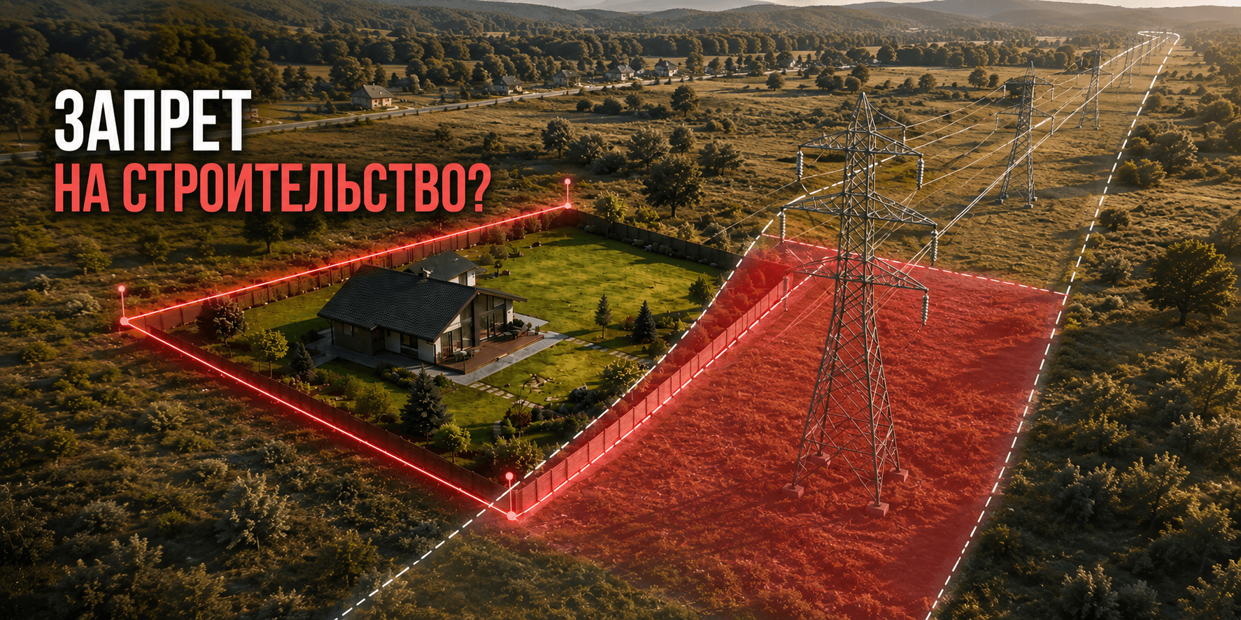 Дом у ЛЭП: охранная зона заходит на участок и ставит под вопрос разрешение на строительство
